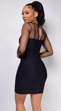 Nikki Black Mesh Bandage Dress