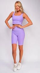 Rylan Mauve Purple Ribbed Activewear Set