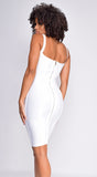 Lucila White Belted Bandage Dress