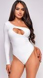 Narae White Cut Out One Shoulder Bodysuit