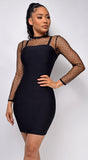 Nikki Black Mesh Bandage Dress