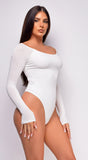 Allison White Basic Bodysuit