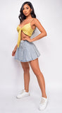Kristen Yellow Floral Front Tie Top