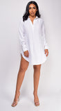 Myself And I White Linen Shirt Dress