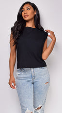 Riri Basic Crew Neck Muscle Top - Black