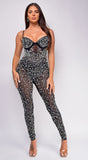 Neliah Black Pearl Studded Jumpsuit