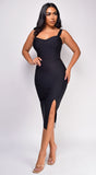 Viola Black Bandage Midi Dress