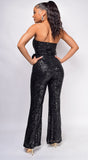 Andrea Black Sequin Jumpsuit