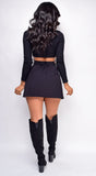 Lessie Black Criss Cross Pleated Skirt