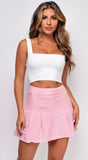 Savannah Pink Pleated Mini Skirt