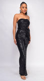 Andrea Black Sequin Jumpsuit