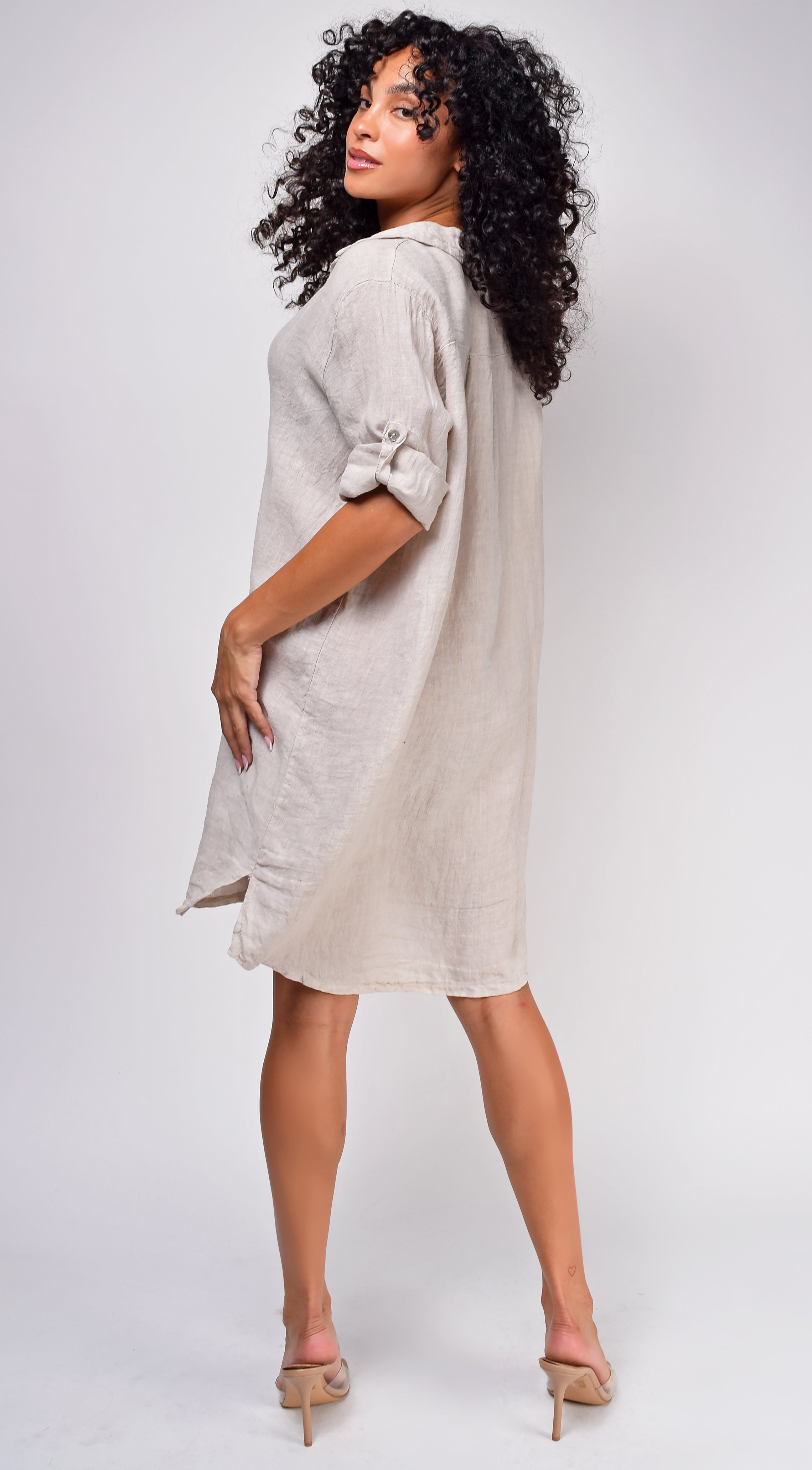 Beige tunic dress sale