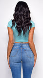 Marella Green Cross Front Top