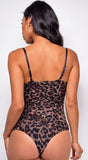 Macie Brown Leopard Print Bodysuit