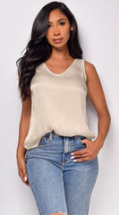 Yente Beige Taupe Tank Top