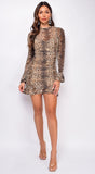 Mara Beige Snake Skin Print Dress