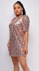 Renee Rose Gold Sequin Dress close-up of sequin detailing