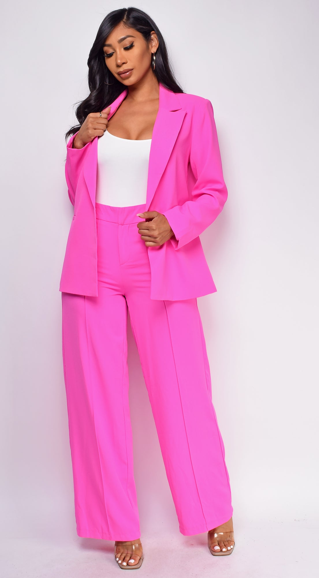Chelsea Bright Pink Oversized Blazer Set