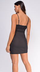 Jillian Black Ruched Dress