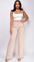 Angi Beige Cream High Waist Pants
