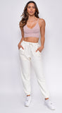 Take It Easy Ivory White Joggers