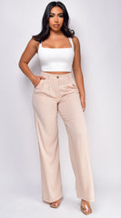 Angi Beige Cream High Waist Pants