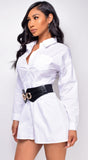 Vasya White Button Down Shirt Dress