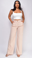 Angi Beige Cream High Waist Pants