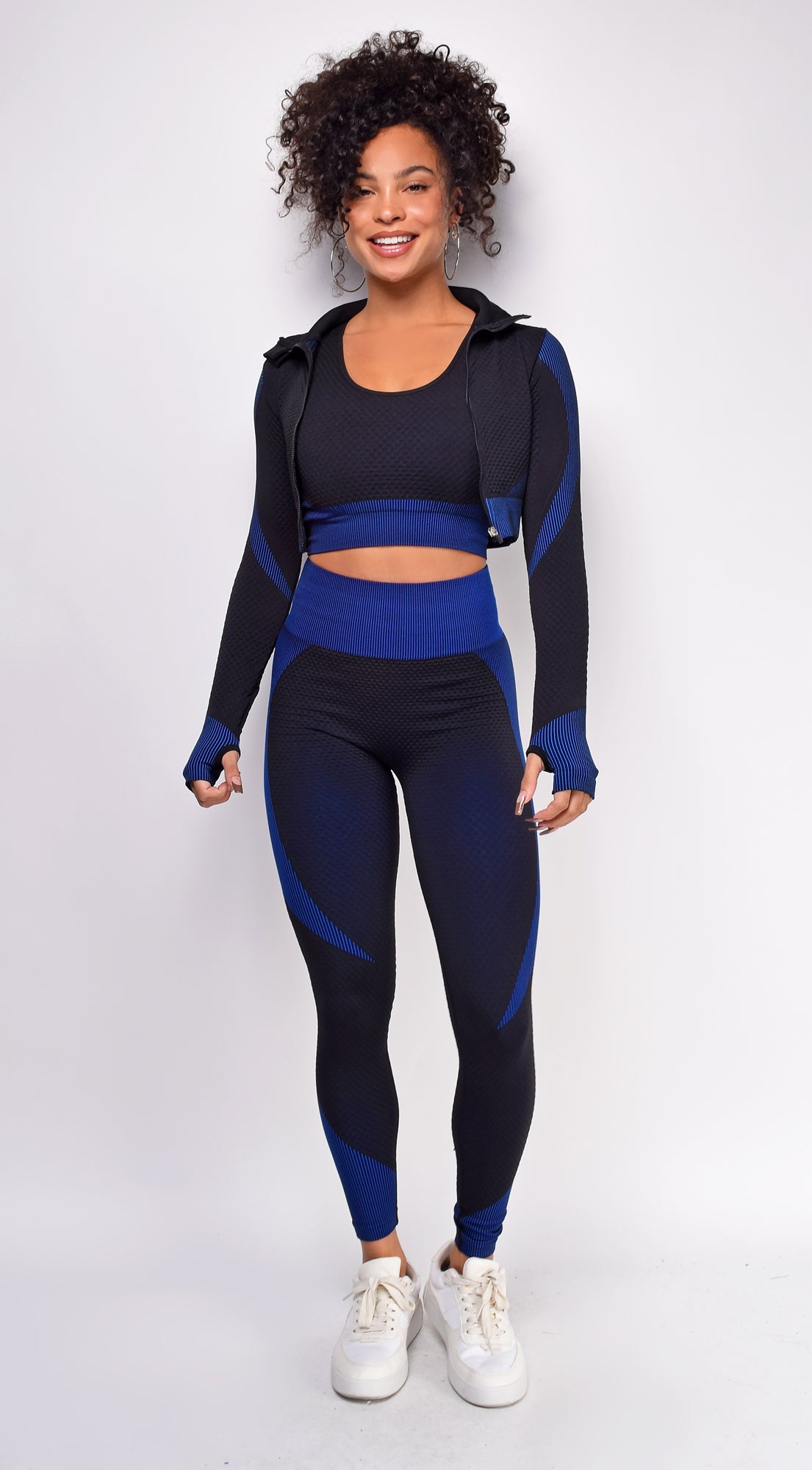 Devica Black Blue 2 Piece Activewear Set