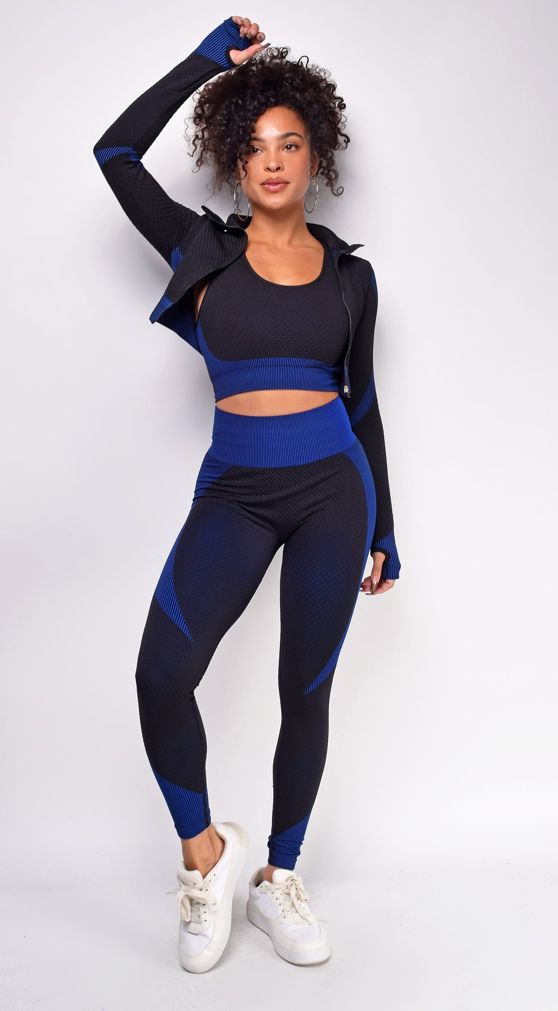 Devica Black Blue 2 Piece Activewear Set