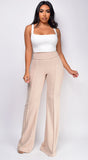Ellery Beige High Waist Flare Pants