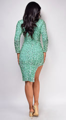 Marissa Mint Green Sequin Midi Dress