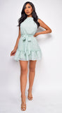 Rella Mint Green Ruffle Dress