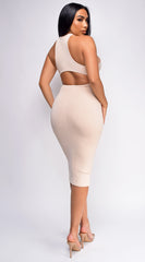 Sedona Cream Beige Midi Dress