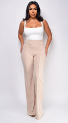 Ellery Beige High Waist Flare Pants