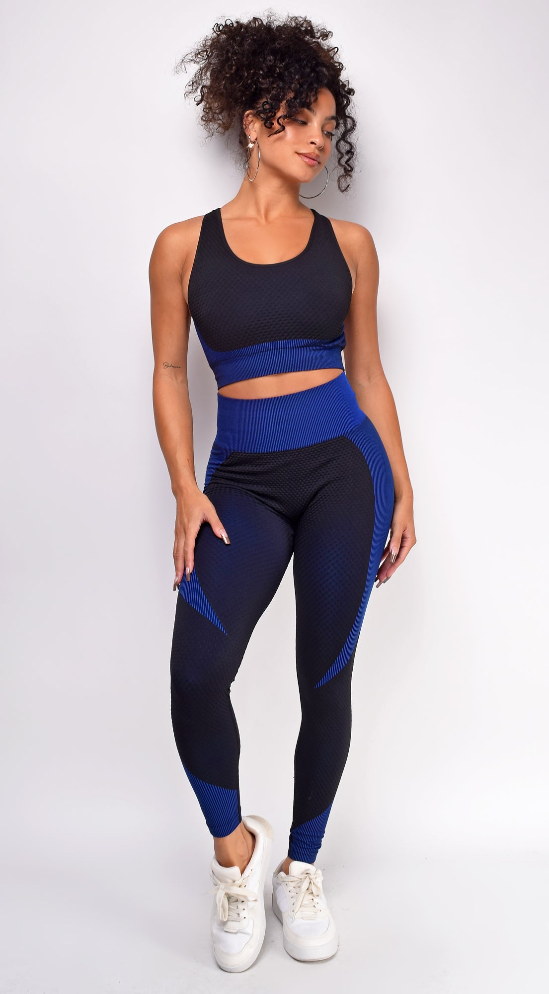 Devica Black Blue 2 Piece Activewear Set