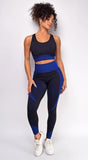 Devica Black Blue 2 Piece Activewear Set