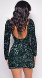 Prisha Hunter Green Sequin Dress