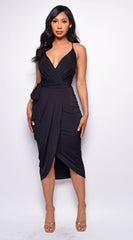 Praia Black Wrap Dress
