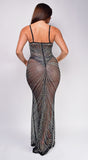 Orana Black Rhinestone Sheer Maxi Dress