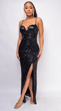 Eleanor Black Iridescent Sequin Gown