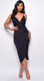 Praia Black Wrap Dress