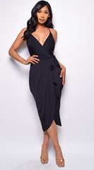 Praia Black Wrap Dress