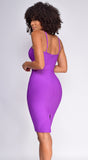 Oliva Purple Corset Detail Bandage Dress