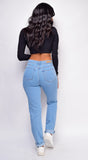 Ashlyn Black Cut Out Long Sleeve Crop Top