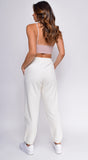 Take It Easy Ivory White Joggers