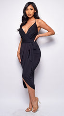 Praia Black Wrap Dress