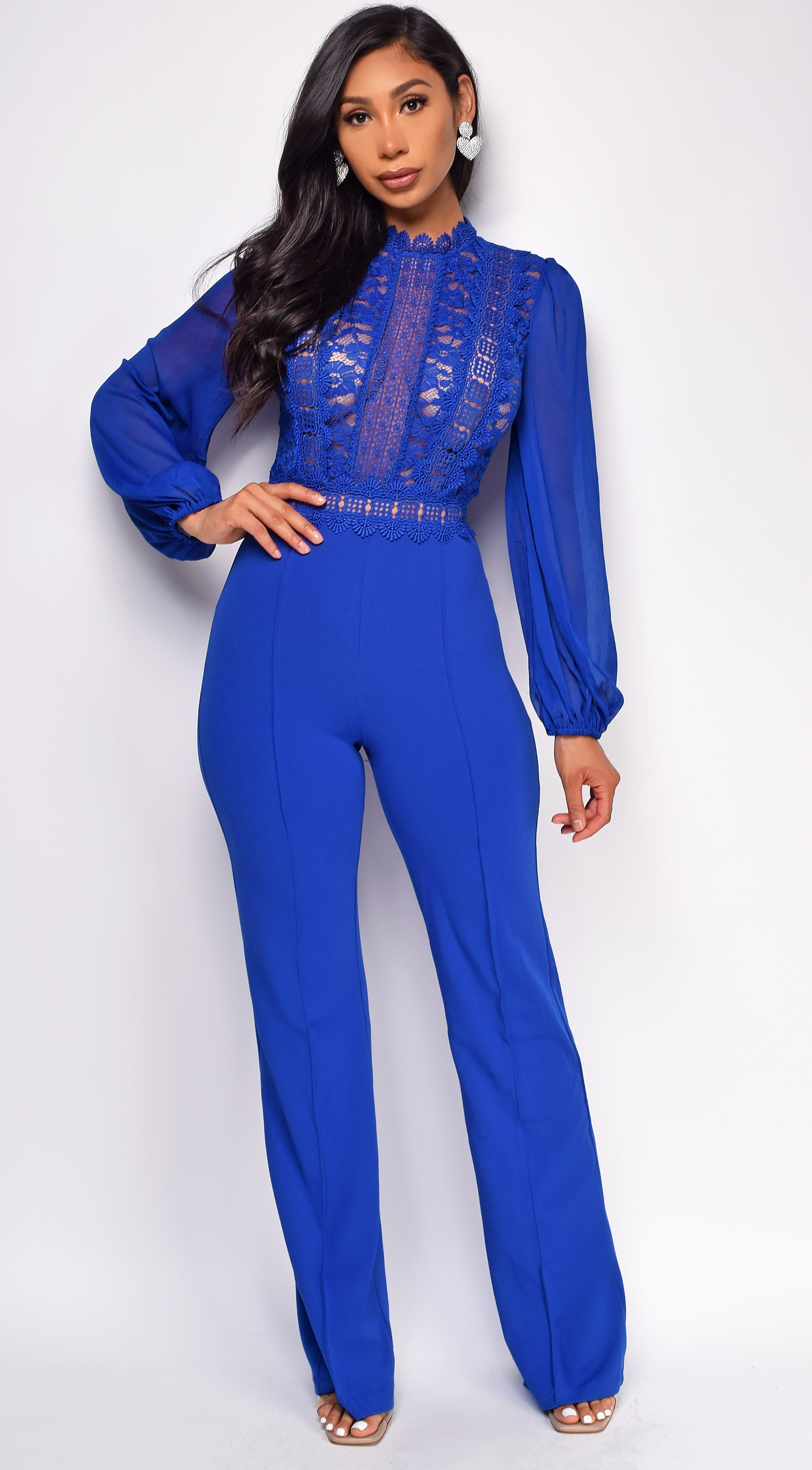 Nerine Royal Blue Lace Jumpsuit