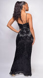 Eleanor Black Iridescent Sequin Gown