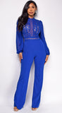 Nerine Royal Blue Lace Jumpsuit